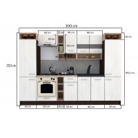 Bucatarie COSSY NEW 300 Wenge / Decor 0164